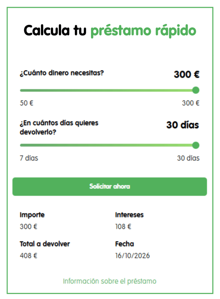 Calculadora Préstamo Rápido Dineo